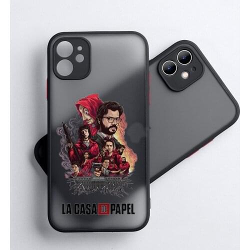 La casa de papel Money Heist House Paper Phone Cases Matte Transparent for iPhone 7 8 11 12 s mini pro X XS XR MAX Plus cover