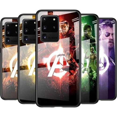 Tempered Glass Cover Marvel Avengers Hero Cool For Samsung Galaxy S21 Ultra Plus 5G M51 M31 M21 Shockproof Shell Phone Case