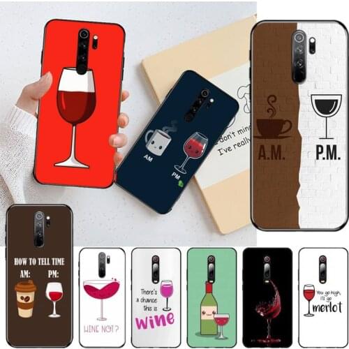 HOTCASHOP Coffee Wine Cup Phone Case for Redmi 9A 8A 7 6 6A Note 9 8 8T Pro Max Redmi 9 K20 K30 Pro