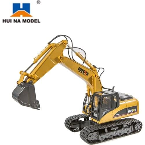 HUINA 1550 1/14 15CH 680 Degree Rotation Alloy Bucket RC Excavator Construction Vehicle Toy Gift with Cool Sound/Light Effect