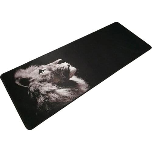 300x800mm Lion Gaming Mouse Pad Plain Extend Locking Edge No Slip Computer Mouse Mat Pad Game Rug Mousepad for CSGO Dota2 LOL