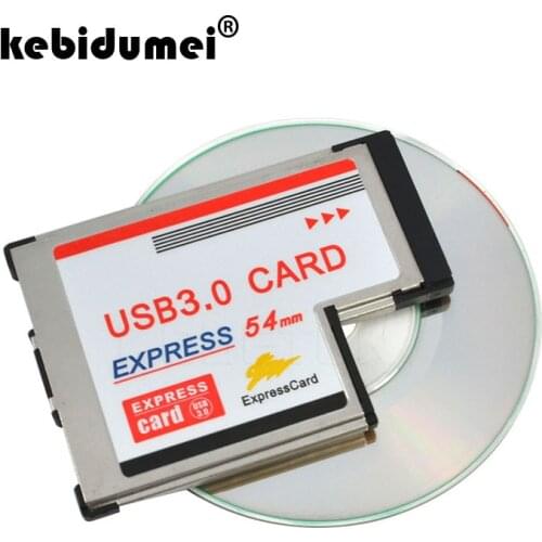 Kebidumei Express Card 54mm to USB 3.0 x 2 Port Expresscard PCI-E to USB Adapter Converter For Laptop Notebook
