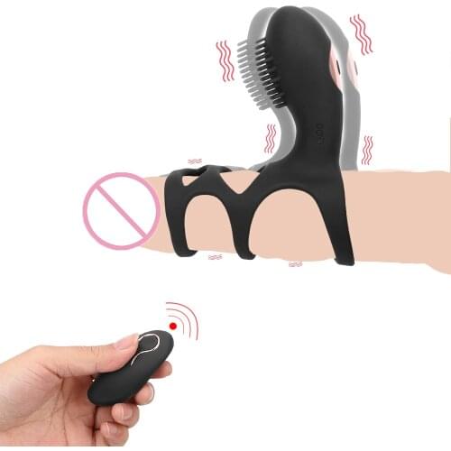 10 Speed Delay Ejaculation Cock RingsVibrating Penile Ring Vibrator Wireless Remote Control Sex Toys for Men Couples