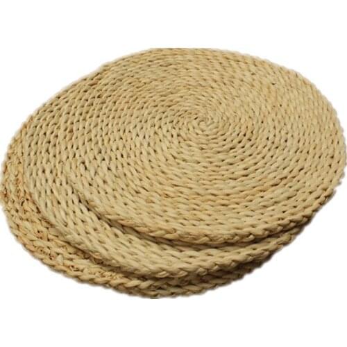 3Pcs Corn Straw Braided Dining Table Mats Coasters Mat Natural Handmade Woven Table Placemat Insulation Resuable Pad
