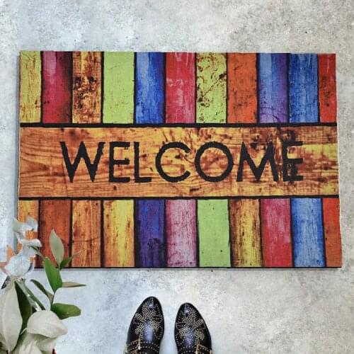 Doormats 45x70 cm Home Color Welcome Inside-Outside Anti-slip Welcome Mats Decorative Entrance Colourful Doormat Non Slip