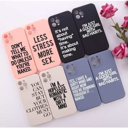 Colorful Artistic Cool Quote Funny Words Phone Cover For iPhone 11 12 Pro Max Mini X XS XR 7 8P Shockproof Liquid Silicon Case