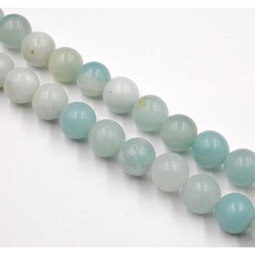 4-12mm Natural Blue Amazonite Round Stone Beads agates Wholesale Loose Beads For Jewelry Making Accessories DIY Free Shipping
