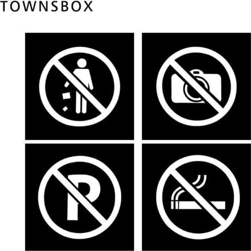 Smoking Acrylic No Signage Plate No Parking Sign Wall Sticker No Photo Sign Wall Sticky 3d Floating Wall Mounted Acrylic Black