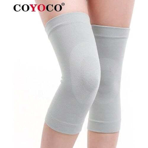 1 Pair High Elastic Sport Knee Support Pad COYOCO Pressure Reducing Ring Kneepads Summer Air Conditioning Room Thin Warm Grey