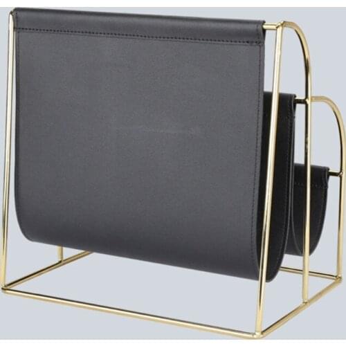 Y5GE Multi-Grid Desktop Leather Magazine Holder Free Standing Floor Desk and Table Top Storage and Display Stand Desk Mail