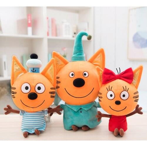 2020 New 27-33cm Russian Three Happy e Cat kid Cats Cookie Candy Pudding plush Doll Action Figure children Toy Christmas Gift