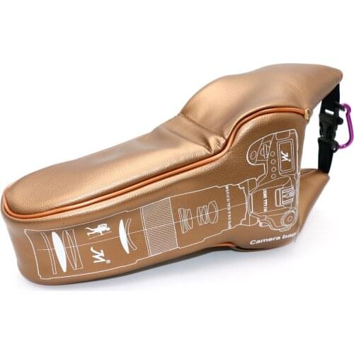 New arrive Luan golden color PU camera soft case L SIZE for canon nikon sony camera free shipping