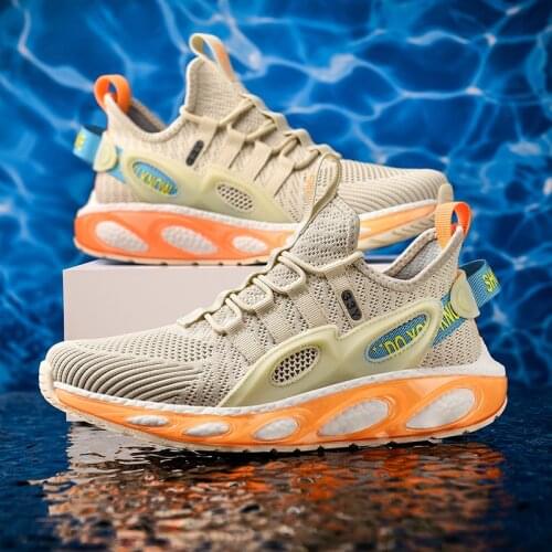 New Summer Breathable Casual Sneakers Men Leisure Running Shoes High Elastic Outdoor Jogging Zapatillas Anti-Slip Gym Footwear