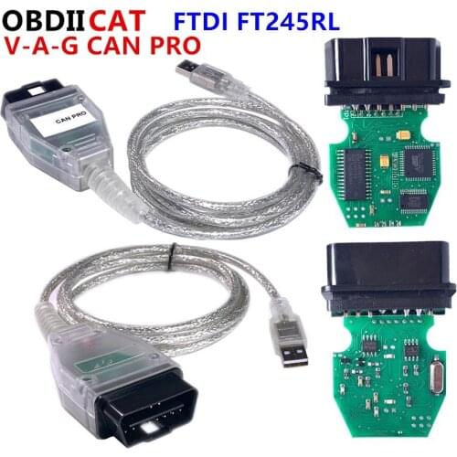 OBDIICAT USB Cable Support Can Bus UDS K Line V-A-G CAN PRO V5.5.1 With FTDI FT245RL Chip OBD2 Diagnostic Interface