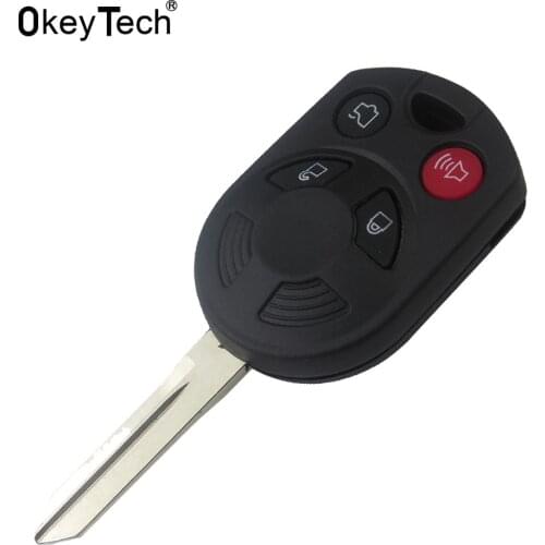 OkeyTech 4 Button Uncut Blank Blade Replacement Car Key Shell Auto Cover Case Fob for Ford Edge Escape Focus Lincoln Mercury Key