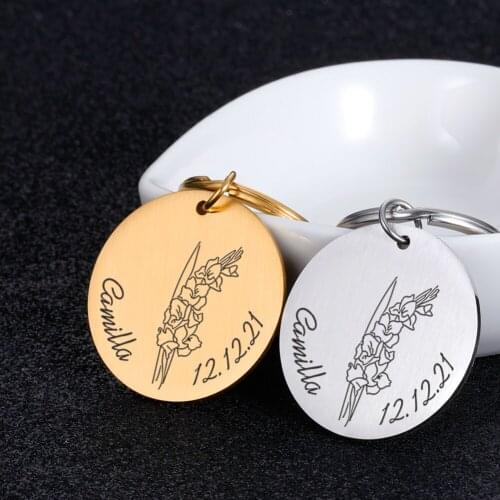 Personalized Keychain Couple Customed Original Keychains Gift for Boyfriend Girlfriend Stainless Steel Keychains for Women Men