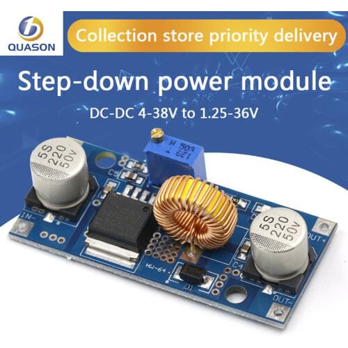 5A XL4015 DC-DC 4-38V to 1.25-36V 24V 12V 9V 5V Step Down Adjustable Power Supply Module LED Lithium Charger With Heat Sink