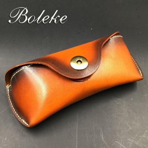 Waist Bag Man Belt Pouch Women Belt Bag Handmade Vintage Eyeglasses Box Hard Leather Spectacle Glasses Eyewear Sunglasses Holder