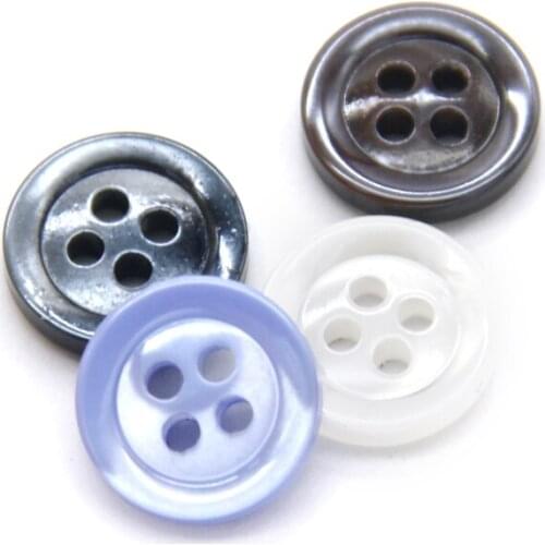 HENGC Blue Glaze Round Resin Shirt Decorative Buttons For Clothing Cardigan Sweaters Sewing Accessories DIY Crafts Wholesale