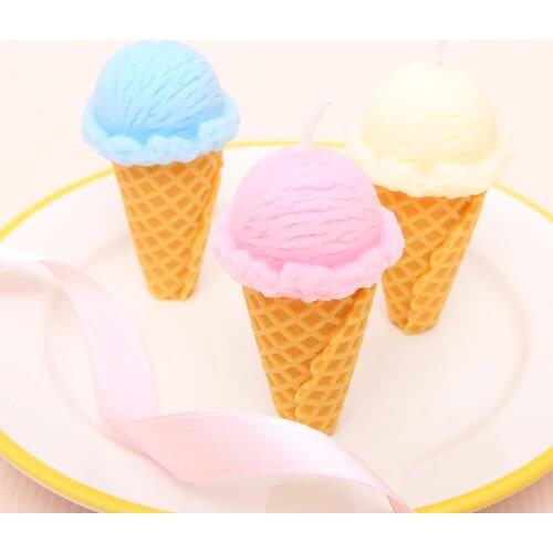 PRZY Silicone Candle Molds Clay Soap Molds Birthday Cake Ice Cream Candle Food Grade Fondant Chocolate Mold Baking Moulds