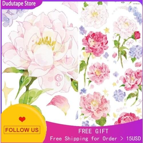 Journal Washi Tape Sticker Flower Peony Long Special Oil