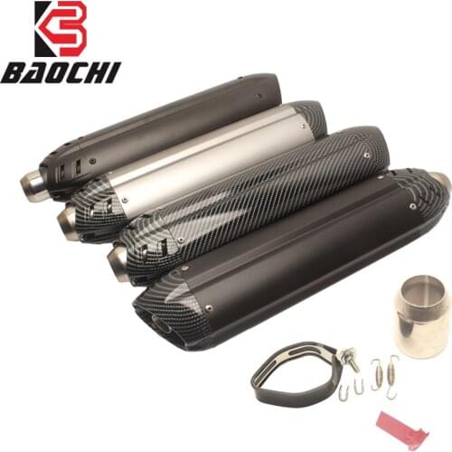Universal Motorcycle Exhaust Muffler Pipe 470mm Escape Moto For Kawasaki Z750 Z800 Yamaha R3 R15 Honda CB1000R ER6N Slip On