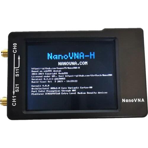 NanoVNA-H 50KHz~1.5GHz Nano VNA HF VHF UHF UV Vector Network Analyzer Antenna Analyzer + Battery + LCD + Plastic Case