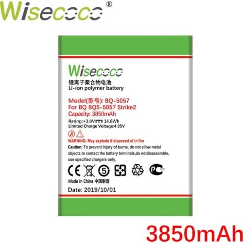 WISECOCO 3850mAh Battery For BQ BQ-5057 STRIKE2 BQS-5057 Cell Phone Latest Production High Quality Battery With Tracking Number