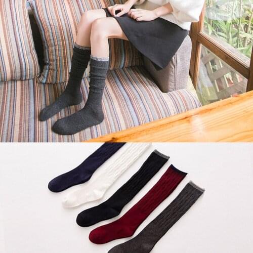 Japanese Pile Stockings Autumn& Winter Solid Color Stockings Shank Stockings Thickened Warm Cashmere Wool Stockings High Barrel