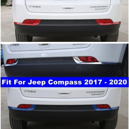 Accessories Exterior Refit Rear Bumper Corner Protector Streamer Cover Trim Overlay Strip For Jeep Compass 2017 2018 2019 2020