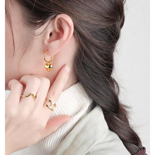 VENTFILLE 925 Sterling Silver Love Earrings Female Fashion Circle Temperament Jewelry Accessories Women Girls