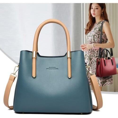 Women Crossbody Purse, Lightweight Tote Shoulder Bag Elegant PU Leather Top Handle Handbag 5 Colors