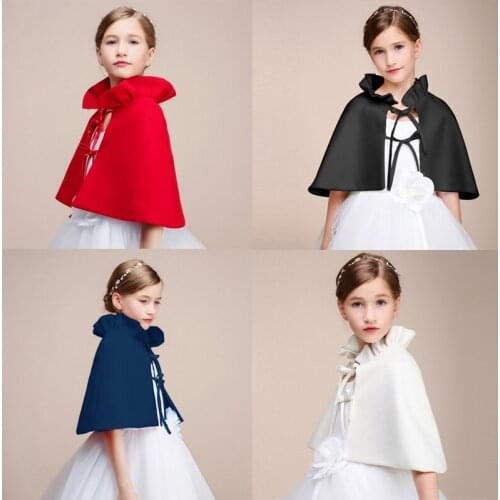 Flower GirlWinter Short Coat Brand Baby Girls Wedding Cloak Bolero Girls Party Warm Cloak Cape Kids Shawls