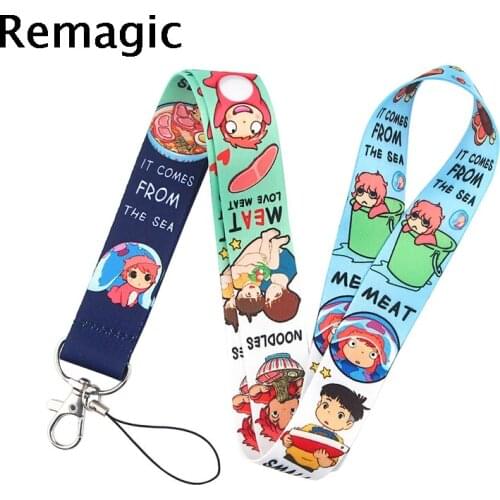 20pcs Ponyo on the Cliff Classical Style Lanyard For keys The 90s Phone Working Badge Holder Neck Straps With Phone Hang Ropes