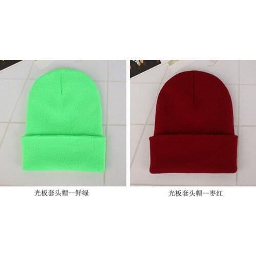 200pcs Kids/Adults Winter Hat Baby Soft Warm Cap Crochet Elasticity Knit Hats Children/Adult Casual Ear Warmer Cap