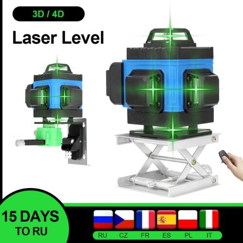 12/16 Lines Laser Level 3D 4D Self-Leveling Laser Level 360 Laser Leveling Device Horizontal Vertical Cross Line Remote Control