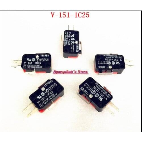 5pcs/Lot V-151-1C25 Micro Limit Switch 15A 250VAC SPDT NO NC Snap Action