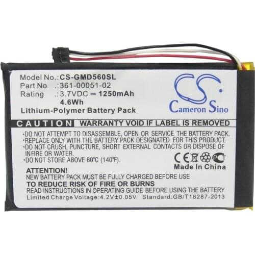 Cameron Sino 1250mAh Battery For Garmin 361-00051-02 GPS,Navigator