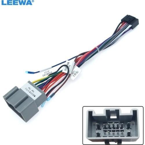 LEEWA 5set Car Stereo Audio 16PIN Adaptor Wiring Harness For Chevrolet Sail Lova Buick Excelle Power Calbe Install Aftermarket
