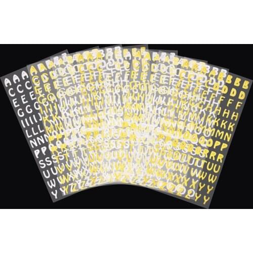 Shiny Letter Gift Alphabet Sticker Self Adhesive Letters, Gold and Silver, 8 Sheets