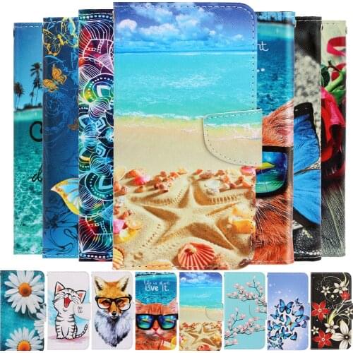 Sea Butterfly Cat Dag Painted Case Funda For Huawei Y5P Y6P Y7P Y5 Y6 Y7 Y9 Prime 2019 Phone Cover Magnetic Flip Leather Coque
