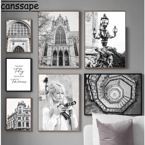 Black And White Poster Photography Wall Art Canvas Painting City Building Art Print Nordic Posters And Prints Living Room Decor