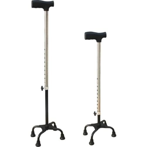 Stainless steel four-legged curved handle climbing walker for the elderly