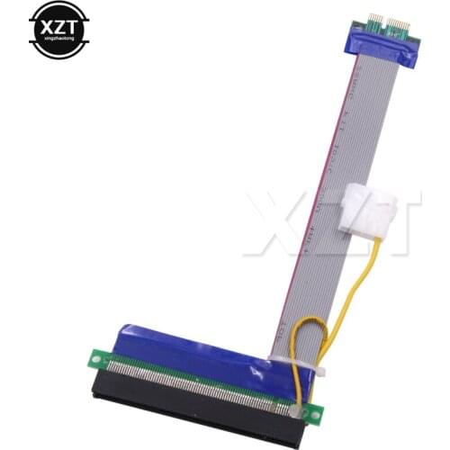 1pcs PCI-E Express 1X To 16X Extension Ribbon Flex Riser Cable Flexible Extender SATA Ribbon Cable 1U and 2U Case for Computer