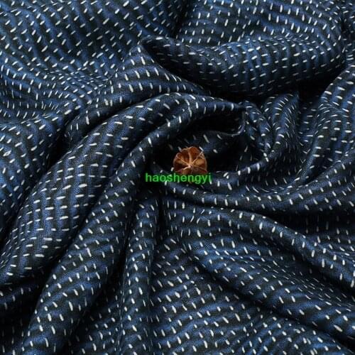 Chinese style brand sand washing printed linen garment fabric