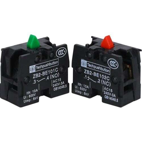 10pcs Xb2 Push Button Switch Zb2be102c(nc) Contact Block Zb2-be101c (no)