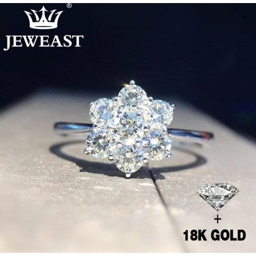 Natural Diamond 18K Gold Pure Gold Ring Beautiful Gemstone Ring Good Upscale Trendy Classic Party Fine Jewelry Hot Sell New 2020