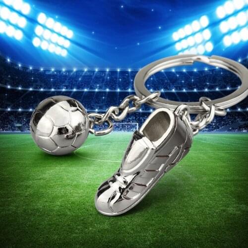 Creative Football Metal Keychain Men Gift Key Chain Soccer Shoes and Football Car Key Ring Gift Party Keychains Jewelry Gift