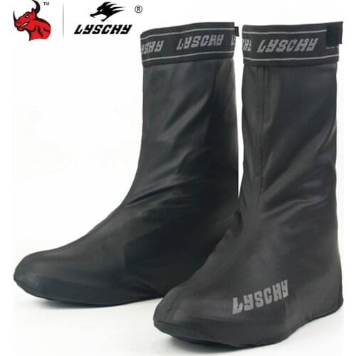 LYSCHY Botas Moto Waterproof Non-slip Rain Boots Shoes Cover Wear-resistant Boot Covers Reflective Motorcycle Rain Boots Men