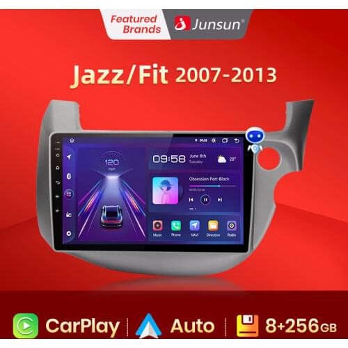 Junsun V1 Android 10.0 AI Voice Control 4G Carplay DSP Car Radio Multimedia GPS For HONDA FIT JAZZ 2007-2013 2din DVD